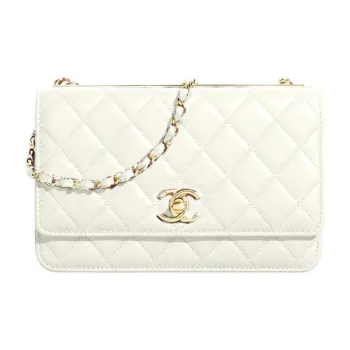 CHANEL Trendy Cc Sheepskin Handbag, Crossbody Bag Women's White