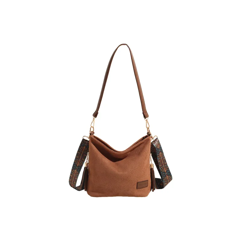 Yalu Suede Shoulder Bag Handbag Crossbody Bag Regular Women's Khaki/Brown/Black/Coffee-6
