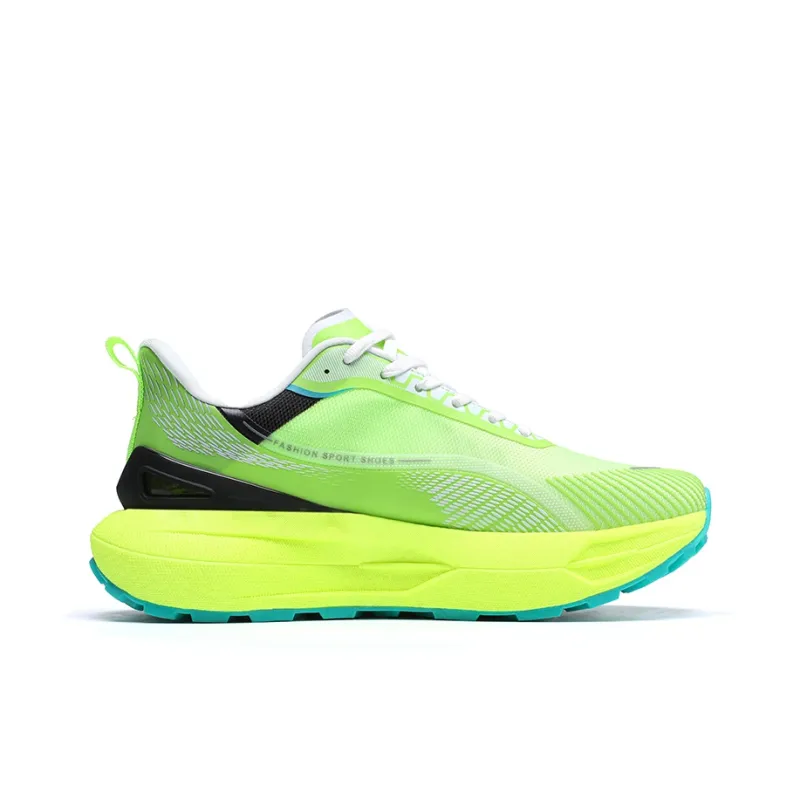 HELZKOR Running Shoes Men's Orange Red Neon Green-16