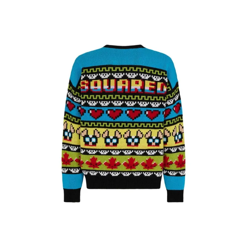 DSQUARED 2 Jacquard Crewneck Knitted Jumper-1