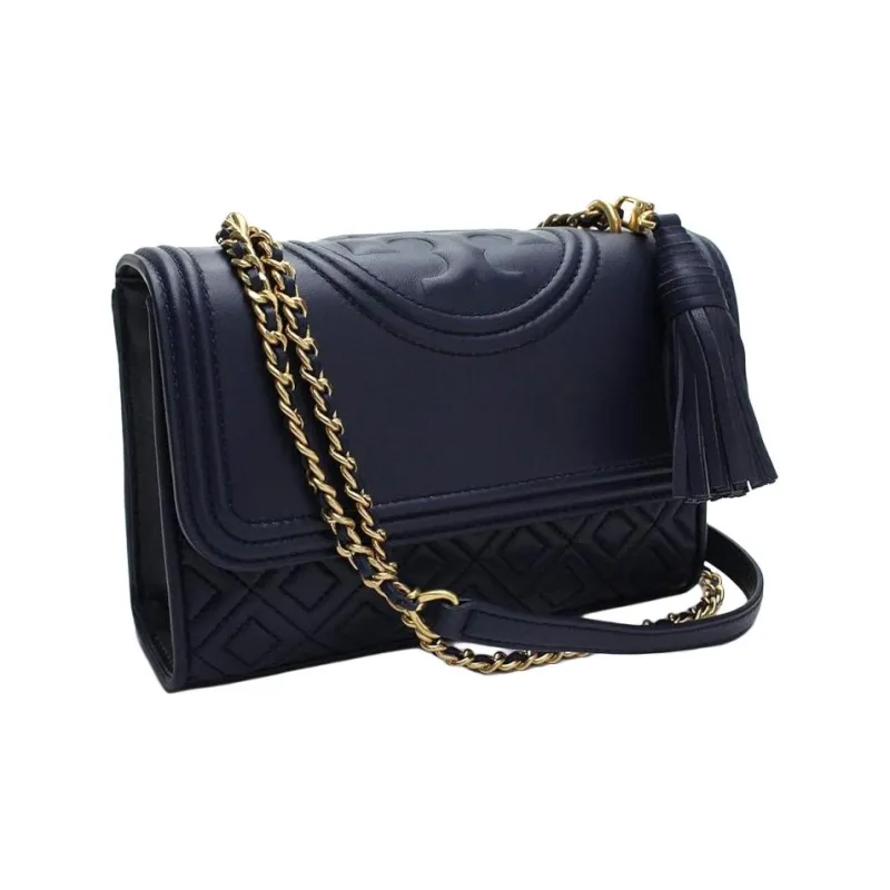 TORY BURCH Fleming Sheepskin Chain Bag Crossbody Bag Shoulder Bag Women's Blue-1