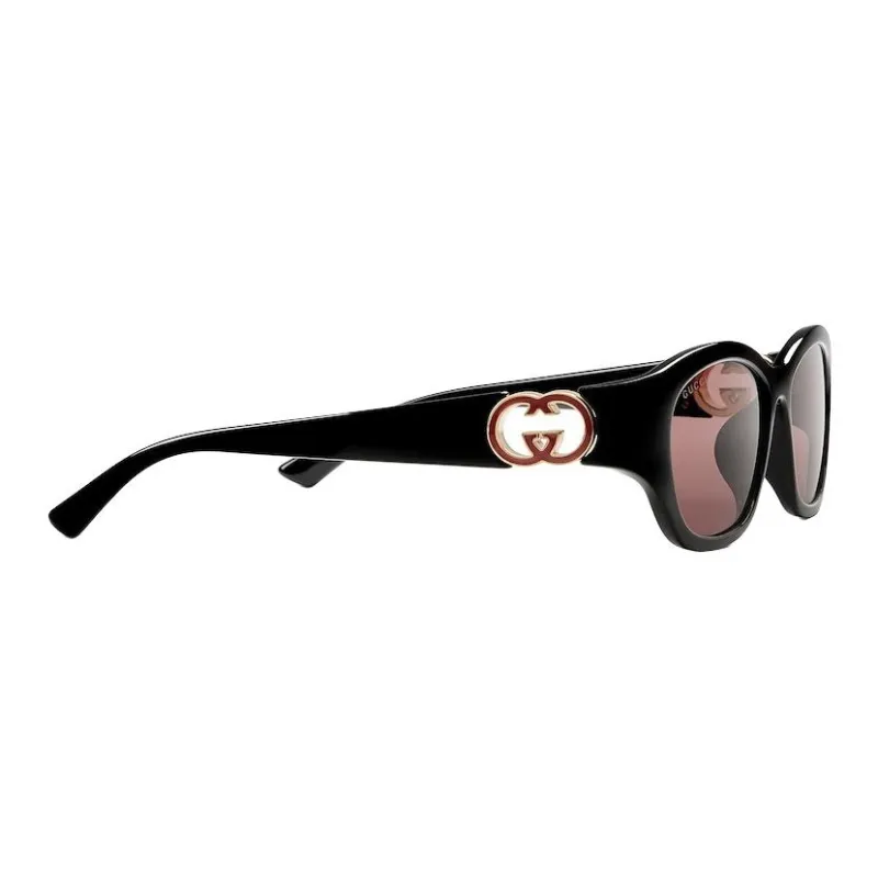 GUCCI Injection Molded Irregular Shape Sunglasses Unisex Black-2
