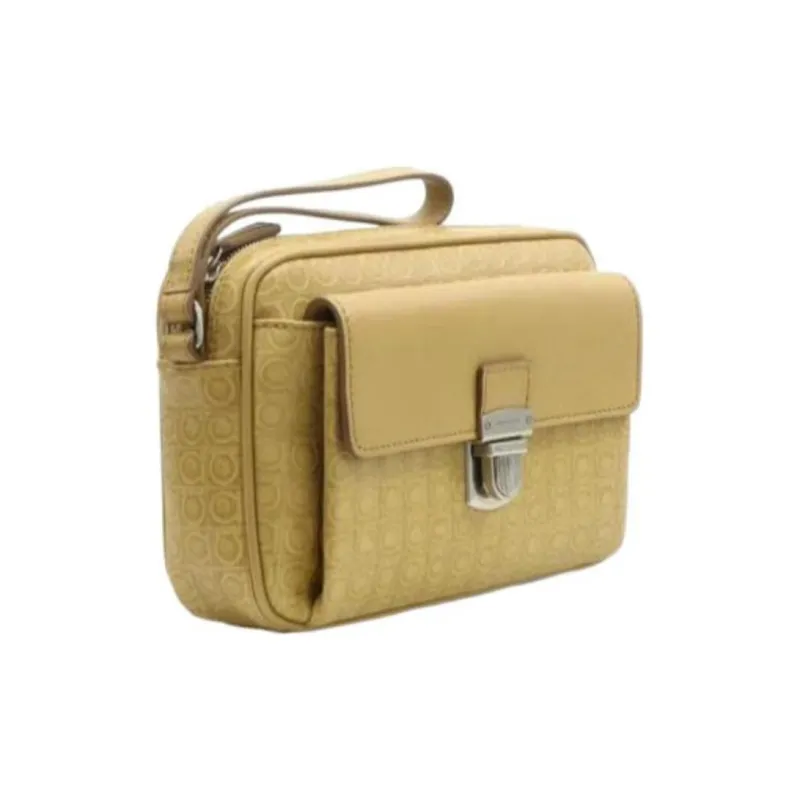 FERRAGAMO Genuine Leather Clutch Regular Women's Yellow-1