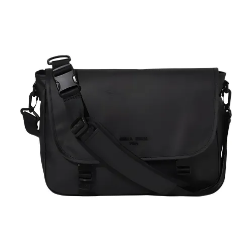 FILA Polyester Messenger Bag, Shoulder Bag, Crossbody Bag Regular Unisex Black