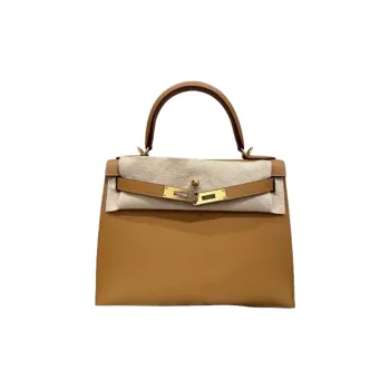 HERMES Kelly Epsom Leather Kelly Bag Shoulder Bag Crossbody Bag Handbag Regular Women's 2S Sesame Sesame