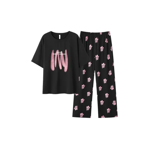 Qin Jing Pajama Set Unisex Black
