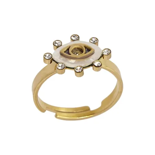 ANARTXY Surgical Steel Natural Gemstone Zircon Rings Women's Multicolor