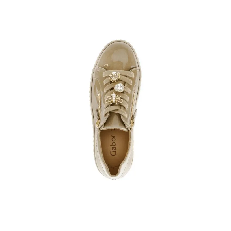 Gabor Fashion Low-Top Skateboard Shoes Women's Light Brown-3