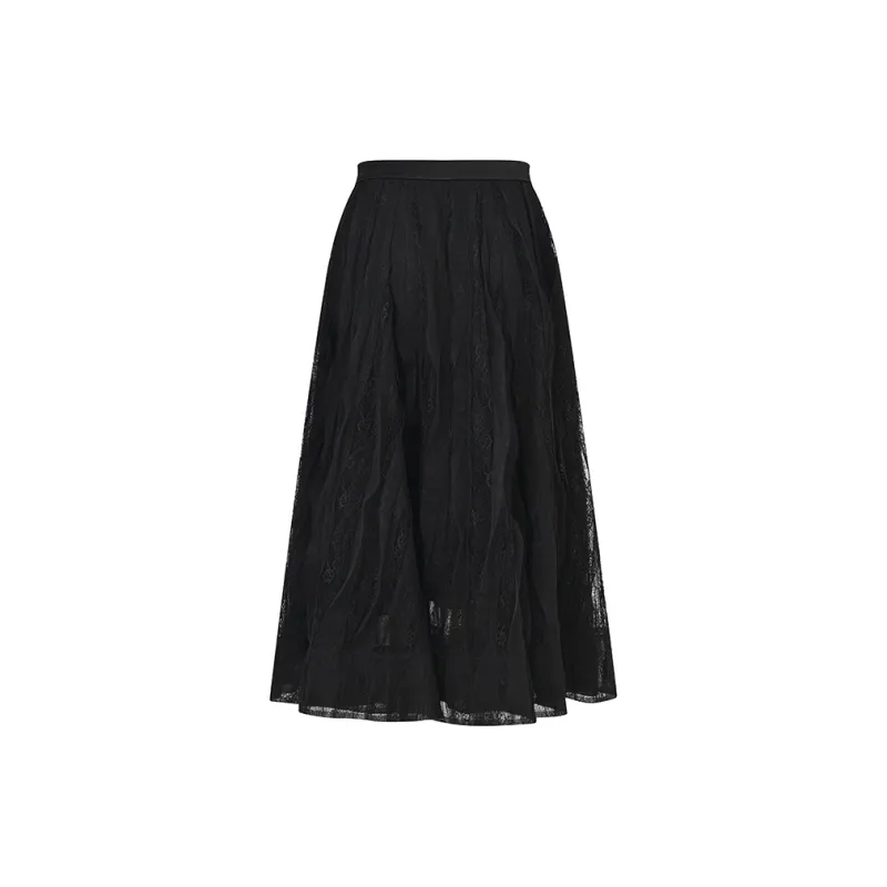 RARE Casual Long Skirts Women's Black-2