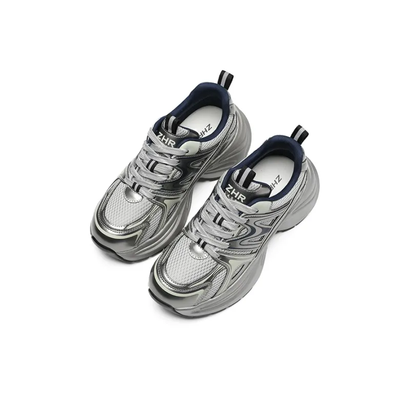 ZHR Shock Absorbers With Abrasion Resistant And Slip Resistant Properties Low Top Chunky Sneakers Women's-2