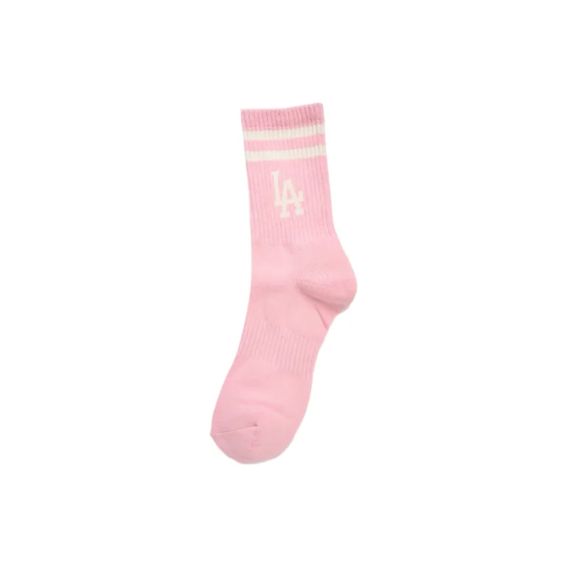 MLB Los Angeles Dodgers Mid Calf Socks Unisex 1 Pack Hemp Pink-0