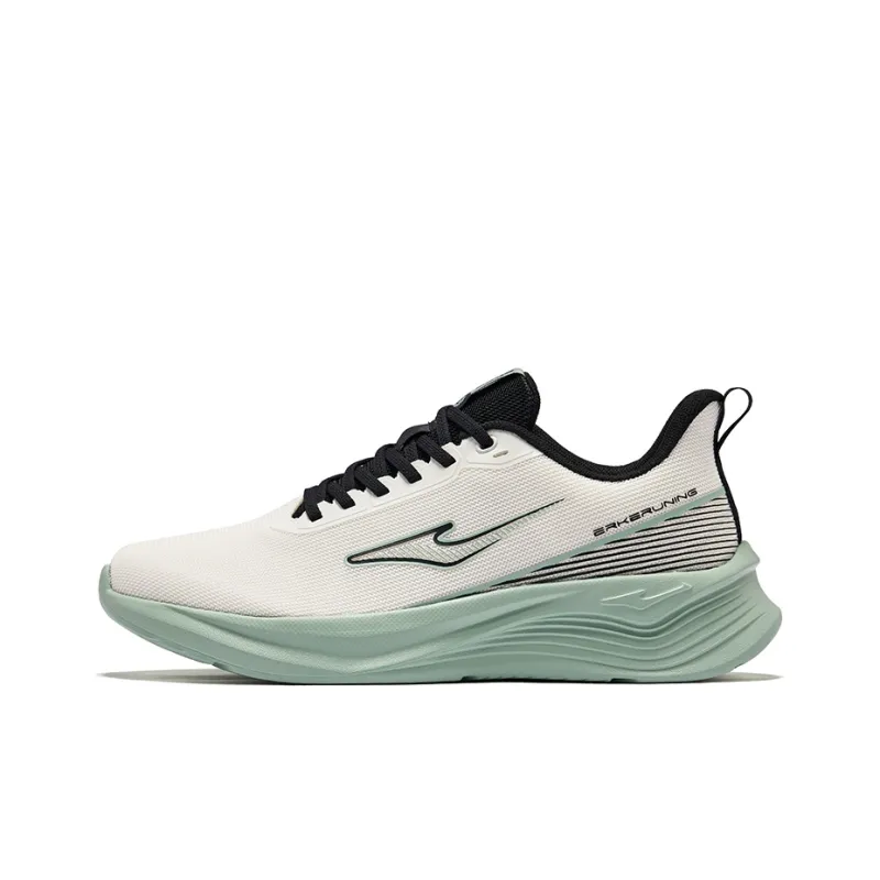 Erke Cushioning Breathable Rebound Low-Top Casual Running Shoes Men's White Black-0