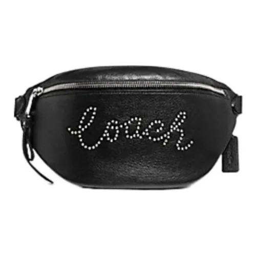 COACH Belt Pebbled Leather Fanny Pack Men's Black