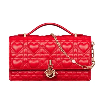 DIOR My Dior Sheepskin Shoulder Bag, Crossbody Bag, Handbag Mini Women's Red