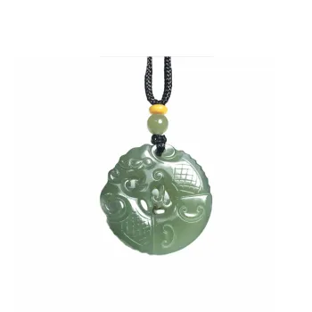 Jing Ruyu Hetian Jade Necklaces Pale Greenish White Jade Unisex