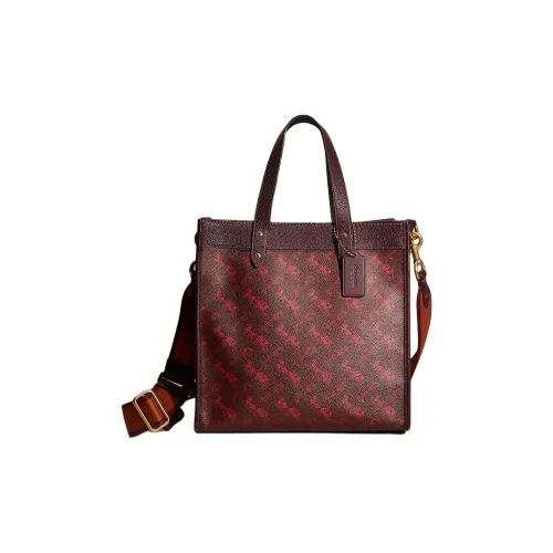COACH Field Leather Tote Bag Shopping Bag Shoulder Bag Crossbody Bag Handbag Large Size Women's Ox Blood Red