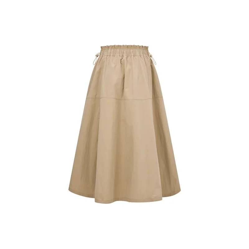 RARE Casual Long Skirts Women's Khaki-2