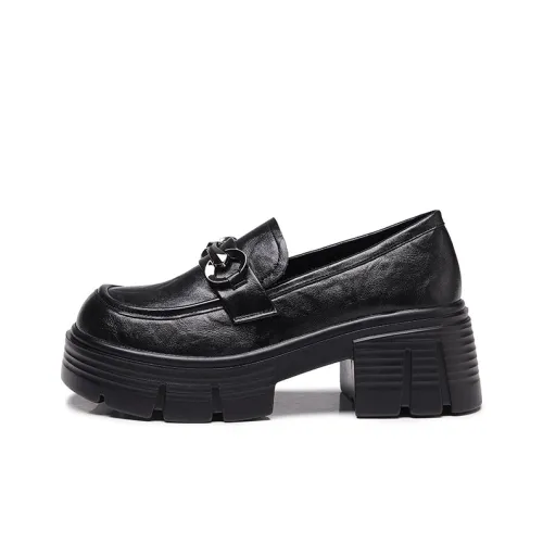 Bull charm Loafers Women's Black/Brown