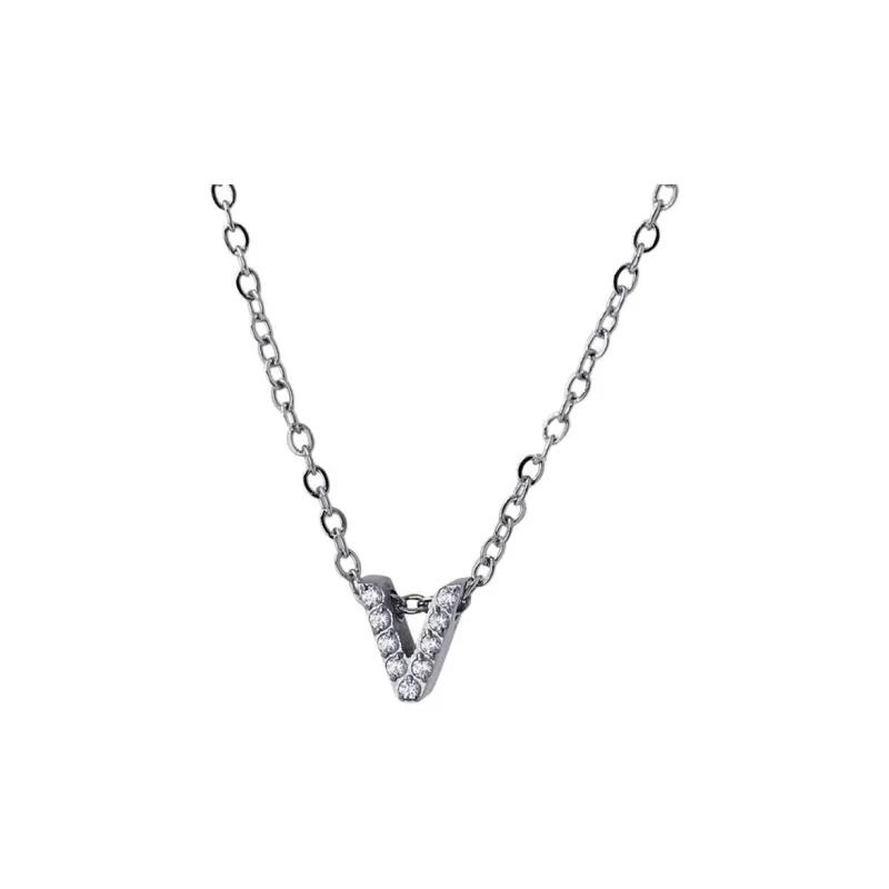 ANARTXY Zircon Surgical Steel Stainless Steel Gold Silver Necklaces Women's Gold/Silver-47