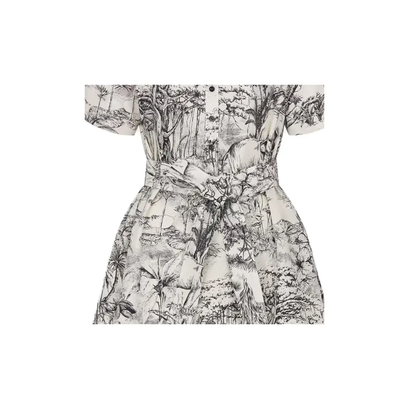 DIOR SS23 Short-Sleeved Dresses Women's Gray White-4