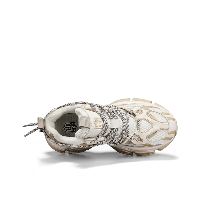 NFL Cushioning Anti-Slip Wear-Resistant Breathable Lightweight Height Increasing Low-Top Chunky Sneakers Men's Beige-3