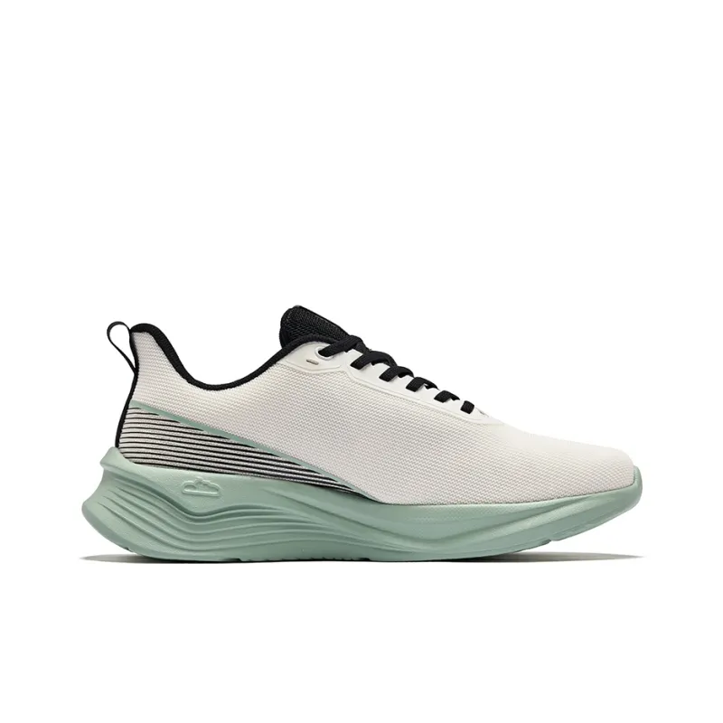 Erke Cushioning Breathable Rebound Low-Top Casual Running Shoes Men's White Black-1