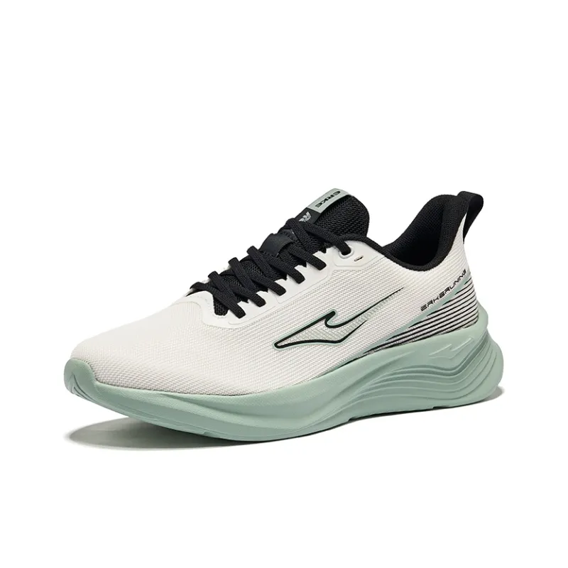 Erke Cushioning Breathable Rebound Low-Top Casual Running Shoes Men's White Black-2