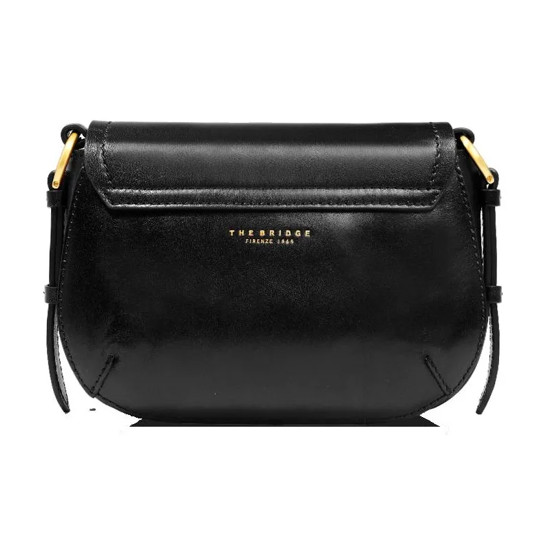 THE BRIDGE Leather Shoulder Bag Crossbody Bag Women's Black-2