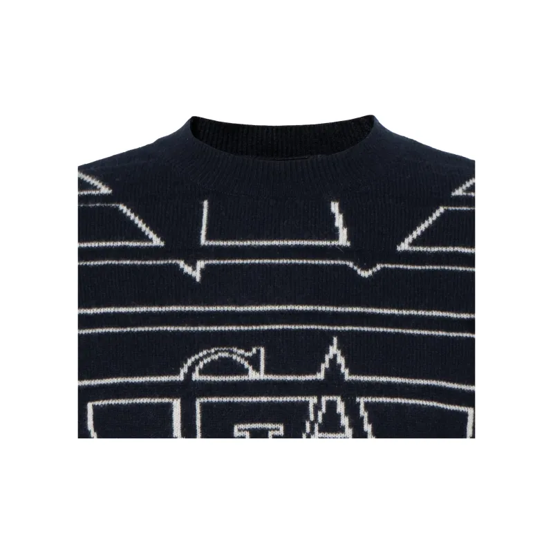 EMPORIO ARMANI Intarsia knit Wool cashmere Blend Jumper-3
