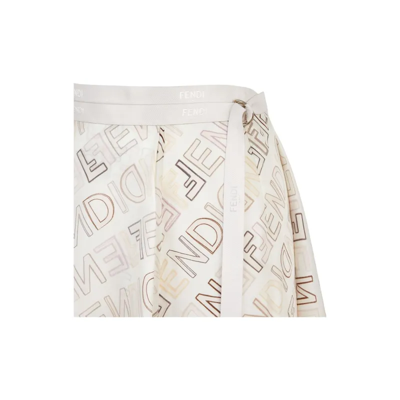 FENDI Casual Long Skirts Women's White-3