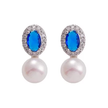 VIOLET Copper Alloy Pearl Earrings Women's