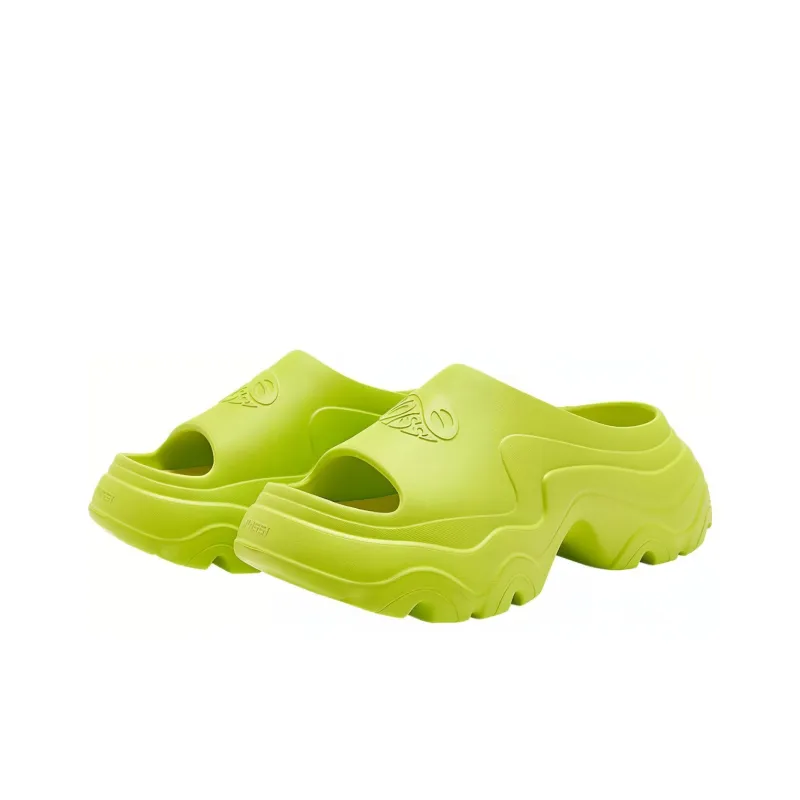 QIAODAN Quiet Slip Resistant Abrasion Resistant Slide Slippers Women's Green-1