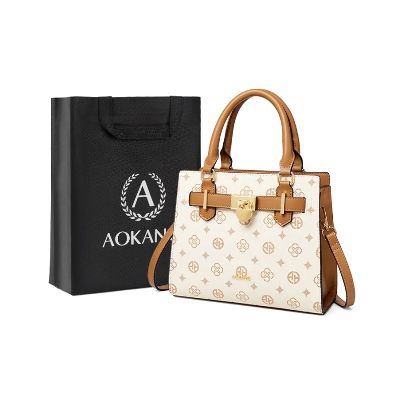 AOKANG PVC Lady Dior Bag Handbag Underarm Shoulder Bag, Crossbody Bag Regular Women's Coffee/Ecru-4