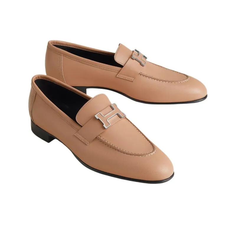 HERMES Paris Loafers Women's Beige-3