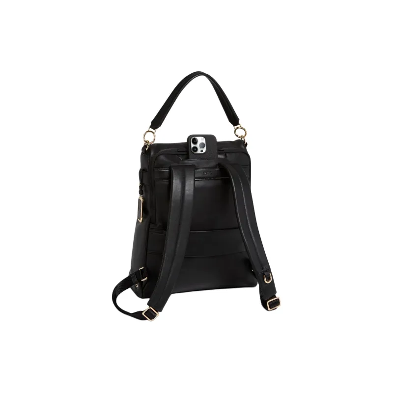 TUMI Voyageur Leather Backpack Women's Black-1