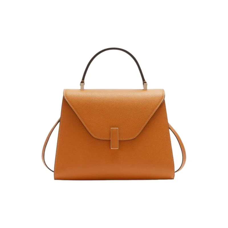 Valextra Iside Cow Leather Handbag Medium Size Women's Brown-0