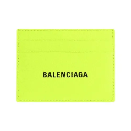 Balenciaga Cash Cow Leather Card Clip Card Holder Men's Yellow
