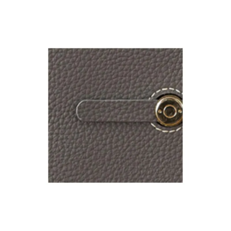Back Step Top Grain Cow Leather Card Holders Passport Holders Regular Unisex Gray-4