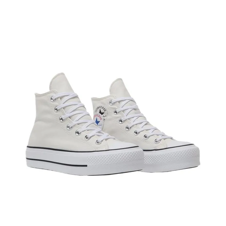 Converse All Star Lift Wear Resistant High Top Skateboard Shoes Women's White-1