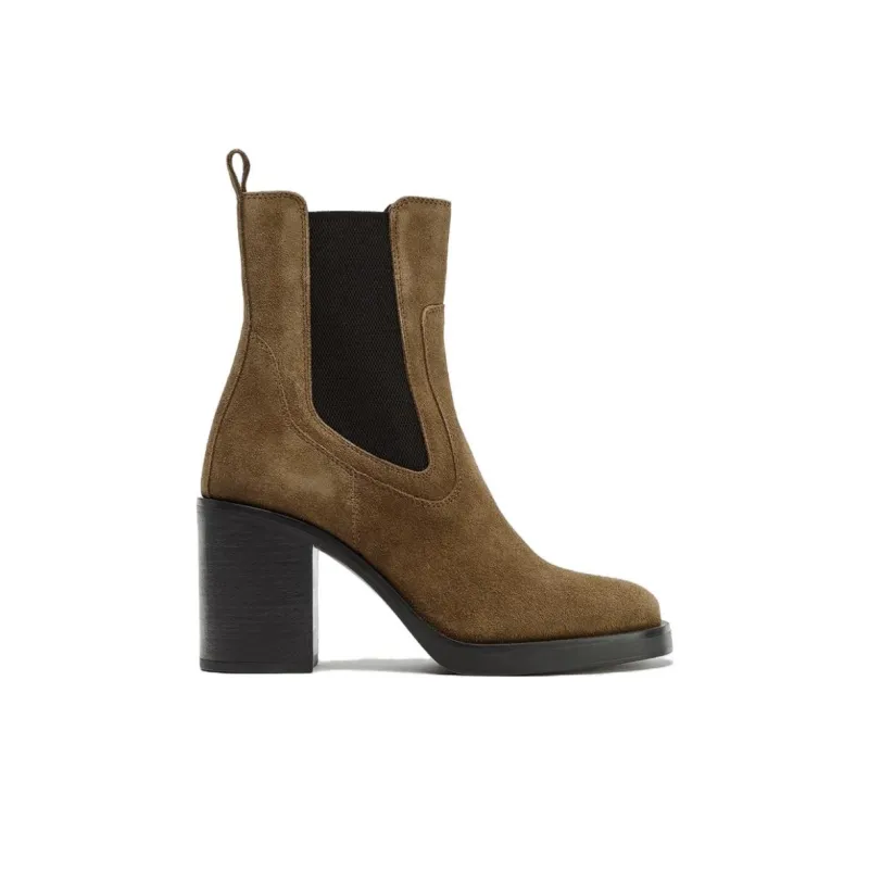 ZARA Short Chelsea Boots 8.5cm Women's Brown-1