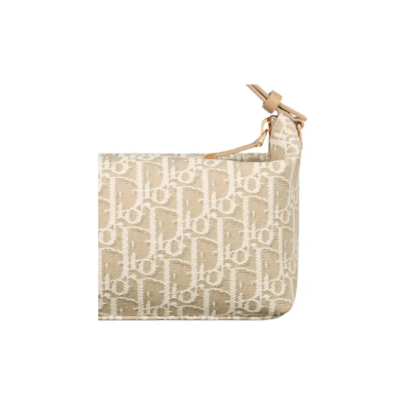 DIOR Travel Cotton One Shoulder Handbags Medium Size Women's Natural-4
