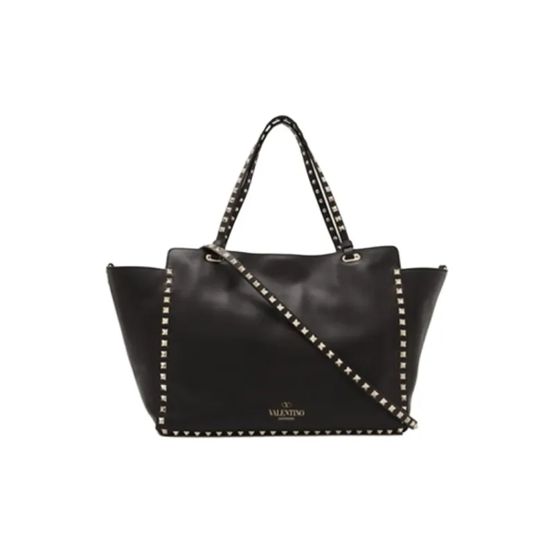 Valentino Calfskin Tote Handbag Shoulder Bag Women's Black-2