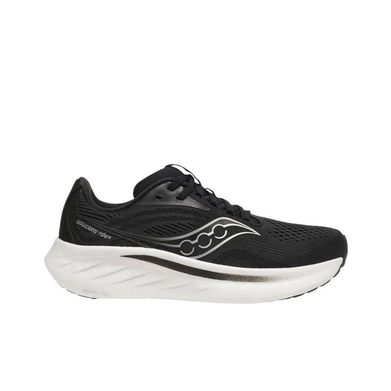 Saucony Ride 18 Black White Women's-1