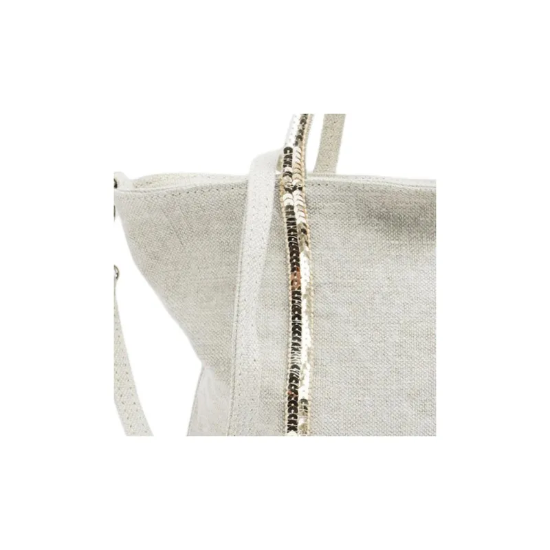 Vanessa Bruno Linen Tote Bag, Shopping Bag, Shoulder Bag, Crossbody Bag, Handbag Trumpets Women's Linen Sand-5