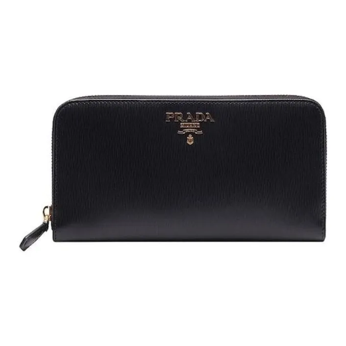 PRADA Genuine Leather Wallet Women's Black-0