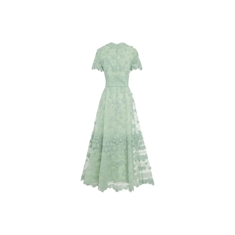 ELIE SAAB Short-Sleeved Dresses Women's Green-1