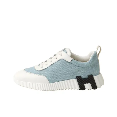 HERMES Bouncing Low-Top Casual Shoes Women's Blue