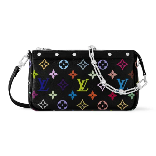 LOUIS VUITTON X Takashi Murakami Pochette Accessoires Black Multicolored