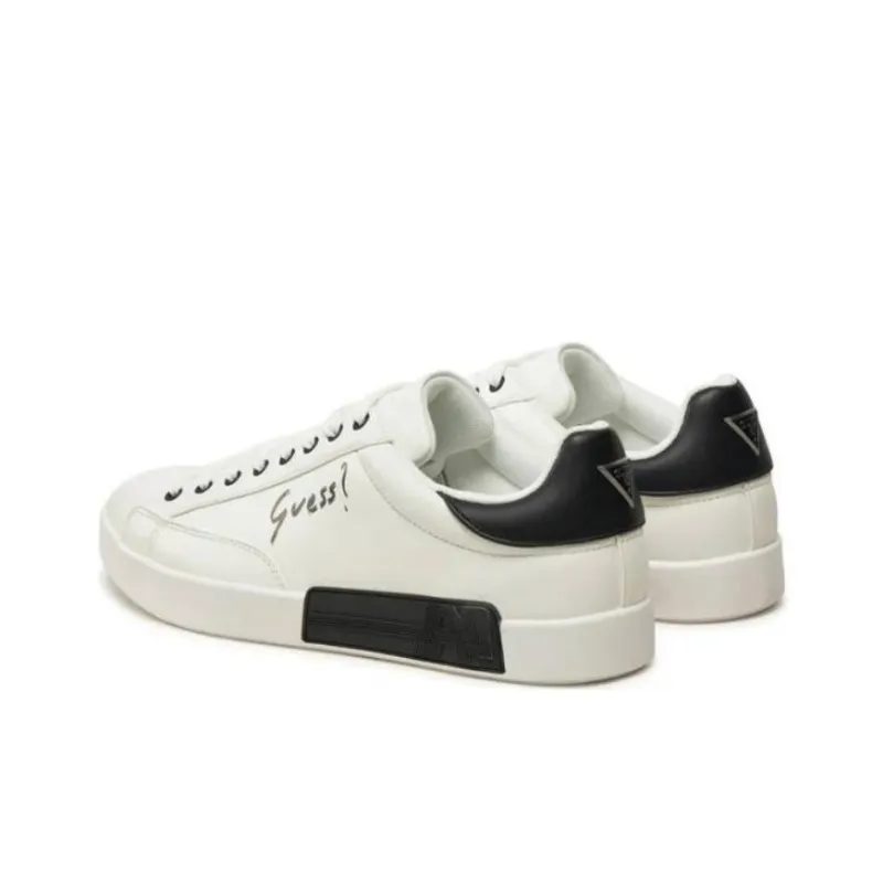 GUESS Wear-Resistant Slip-Resistant Lightweight Low-Top Skateboard Shoes Men's White Black-3