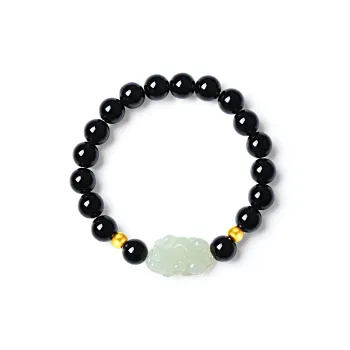 KING TAI SANG Hetian Jade Bracelets Pale Greenish White Jade Unisex